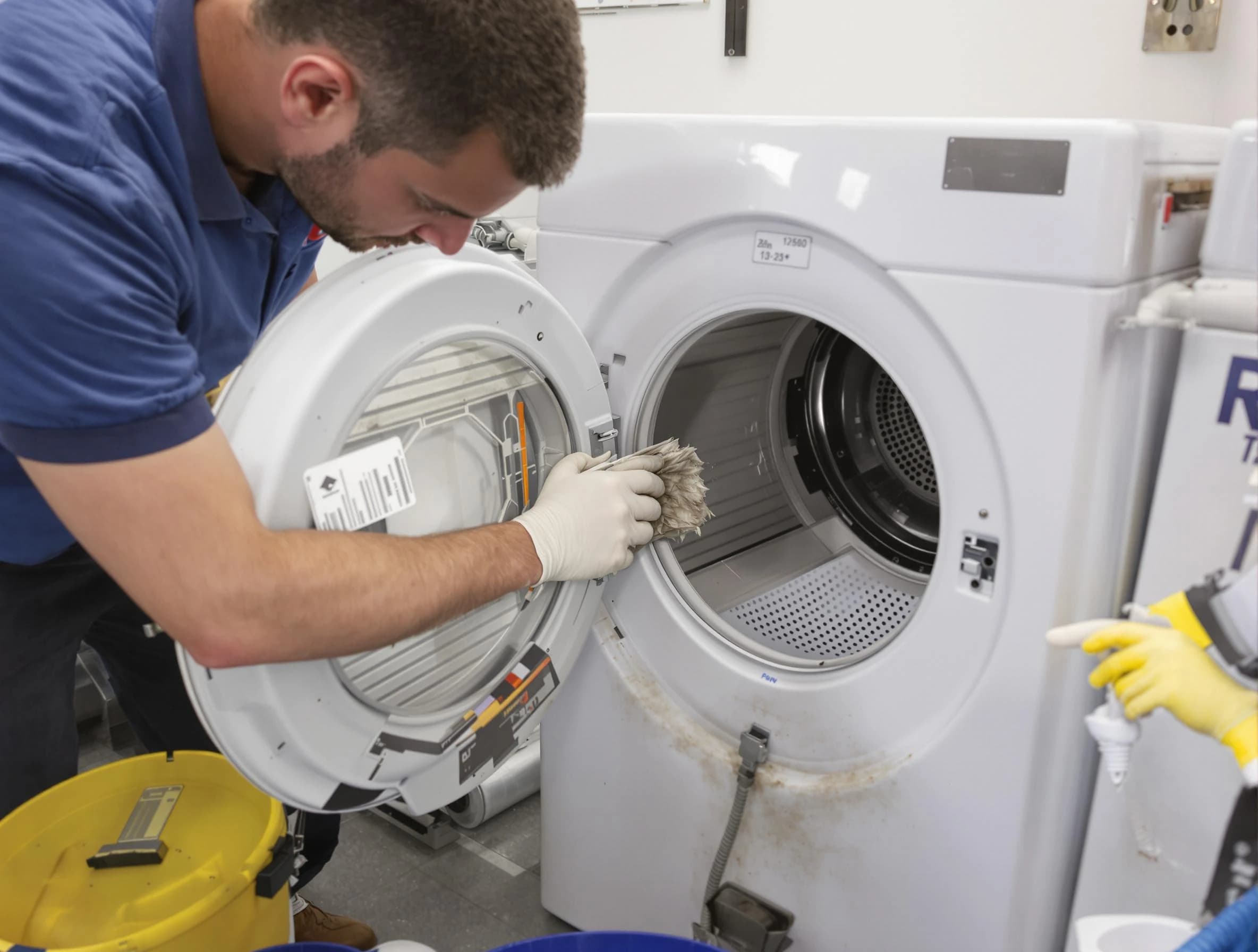 Whittier Dryer Vent Cleaning specialist performing detailed lint trap cleaning service in Whittier